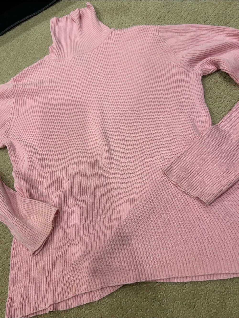 Charter Club Pink Ribbed Turtleneck Sweater - Picture 2 of 3